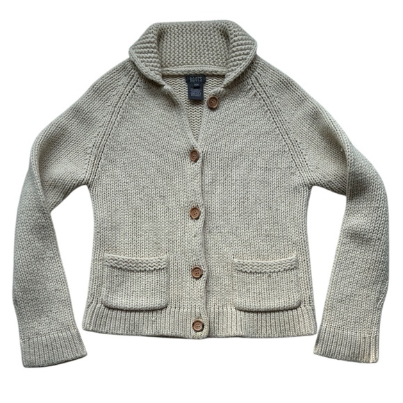 Roots Sweaters - Roots Women's Vintage Beige Wool Blend Knit Cardigan Sweater Medium Fits Small